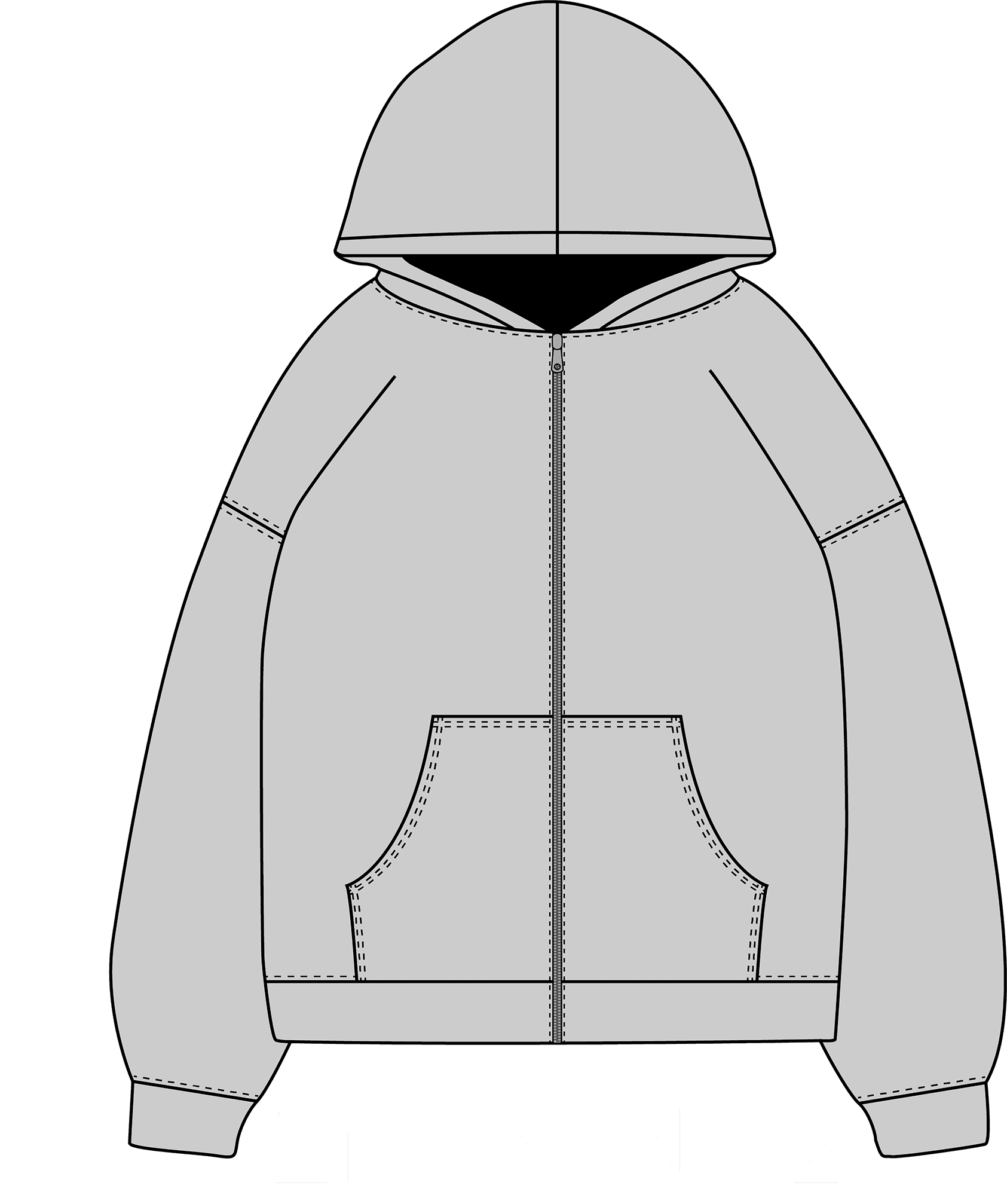 Преміум худі на блискавці - перед